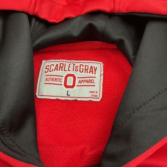 Scarlet & Gray Ohio State Buckeys Hoodie Unisex Size Large Red Football Pullover - Picture 5 of 8